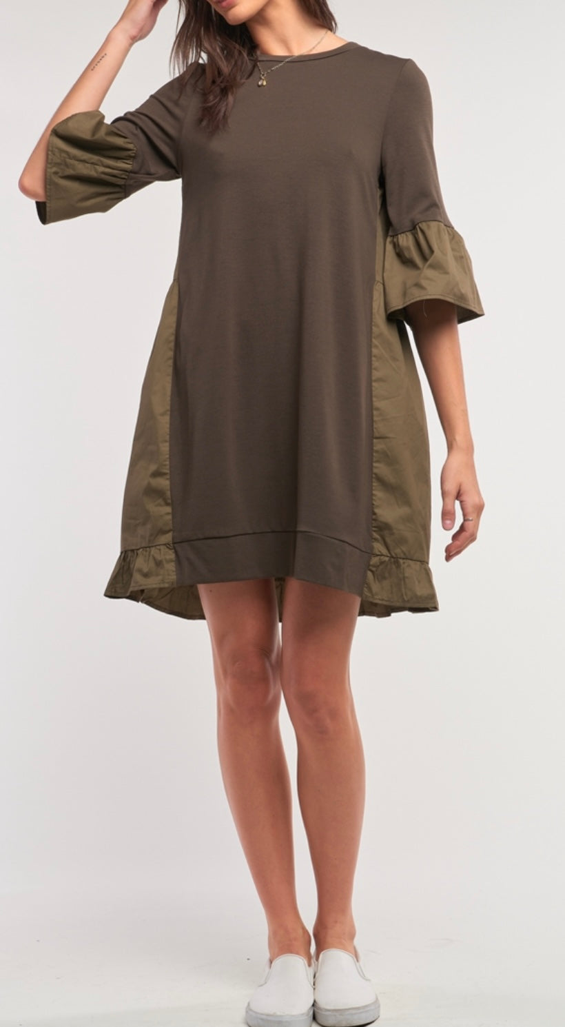 Ruffle Back T-Shirt Dress Ruffle Back T-Shirt Dress