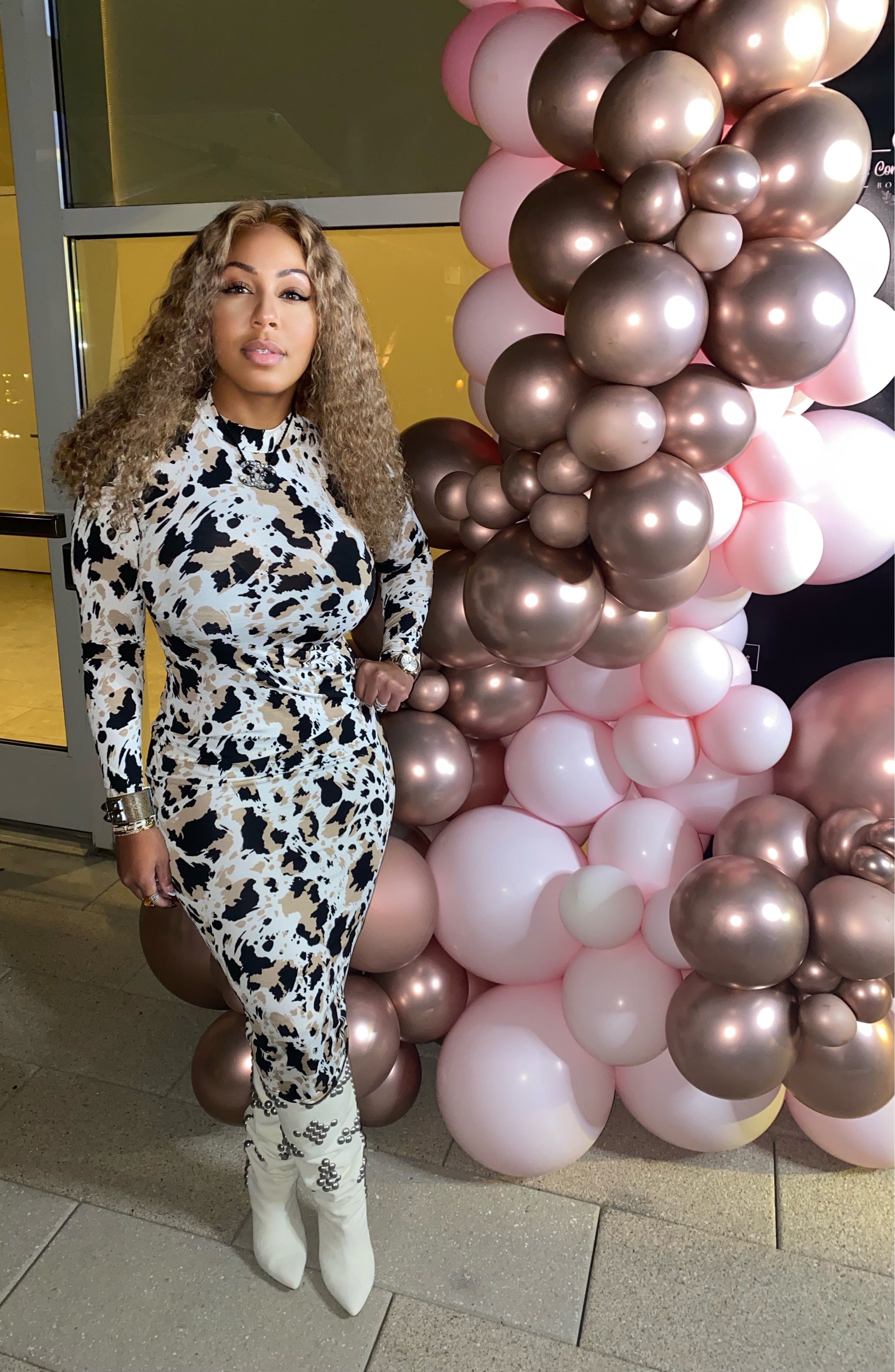 dalmatian bodycon dress Women's Black Dalmatian Print Satin Halterneck Back Cut Out Shift Dress